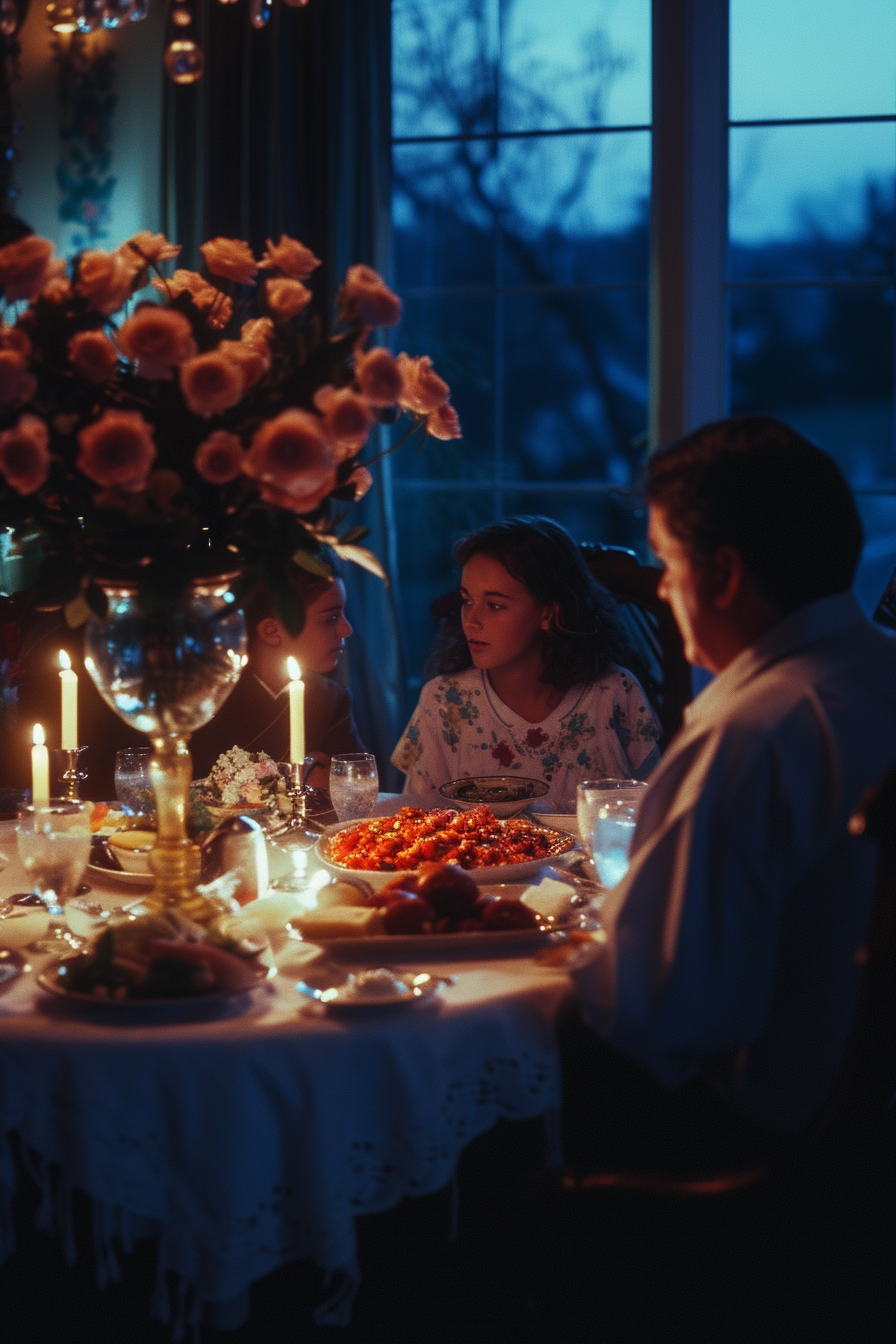 A family having dinner | Source: Midjourney