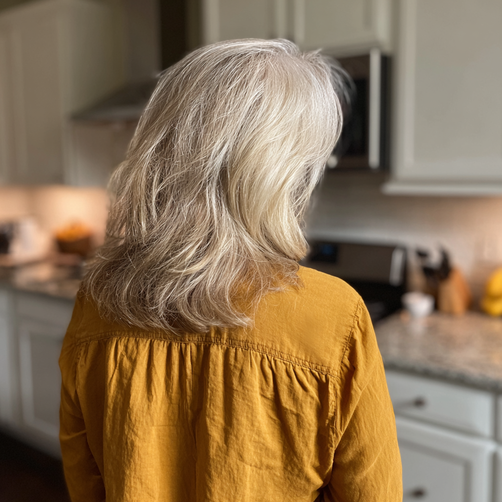 A woman standing in a kitchen | Source: Midjourney