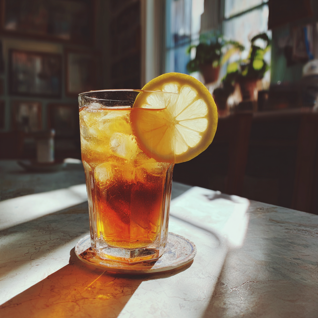 A glass of iced tea | Source: Midjourney