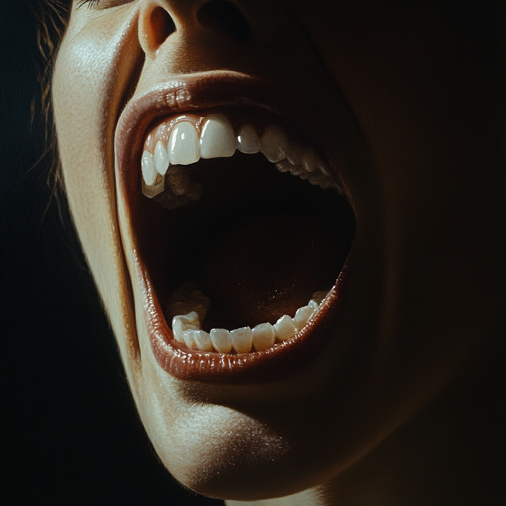 A woman yelling | Source: Midjourney