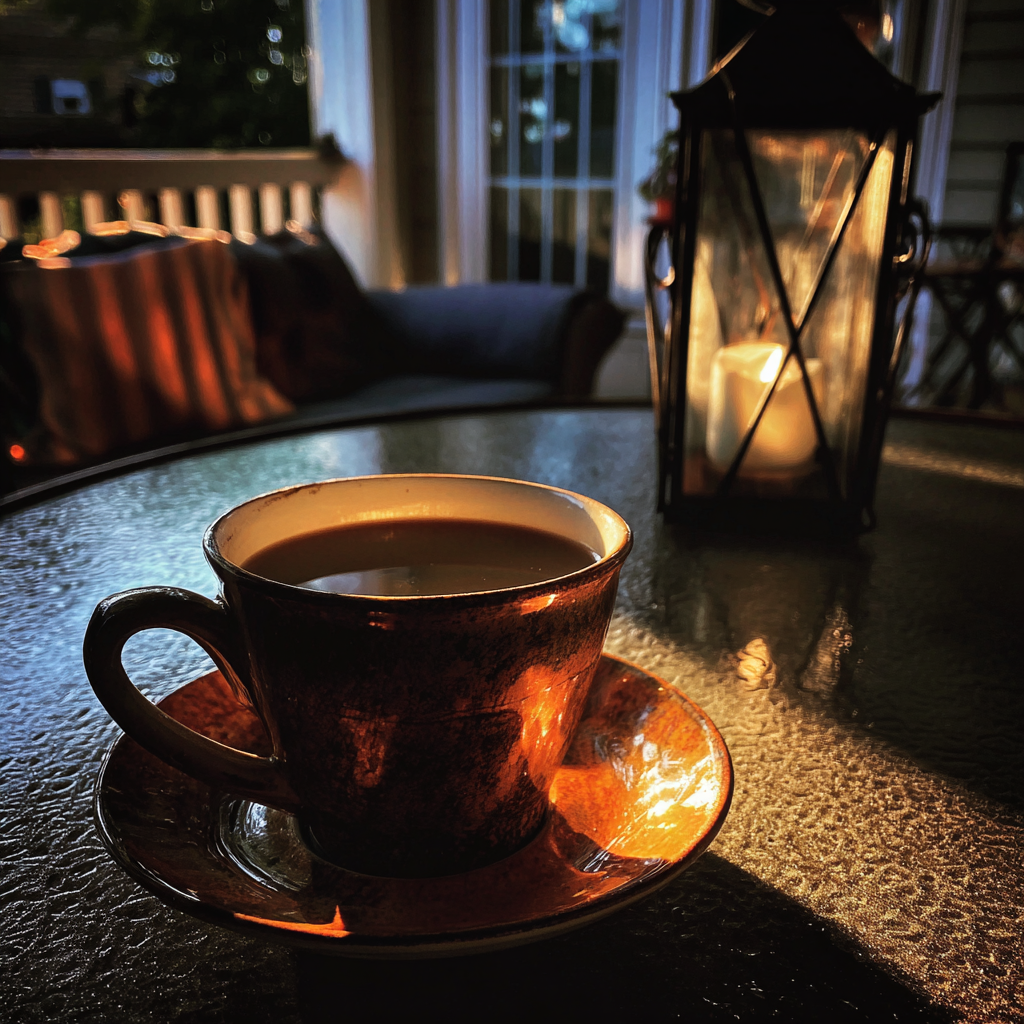 A cup of coffee on a table | Source: Midjourney