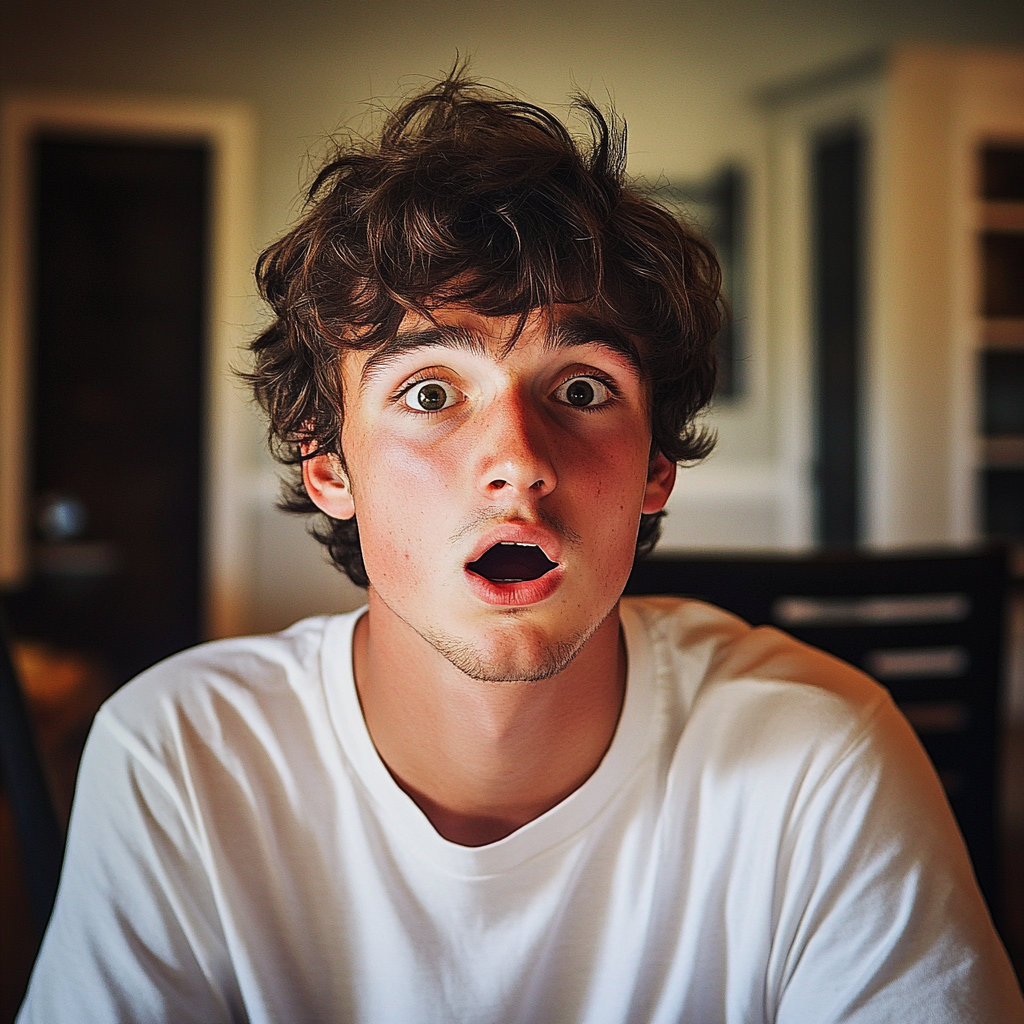 A shocked young man | Source: Midjourney