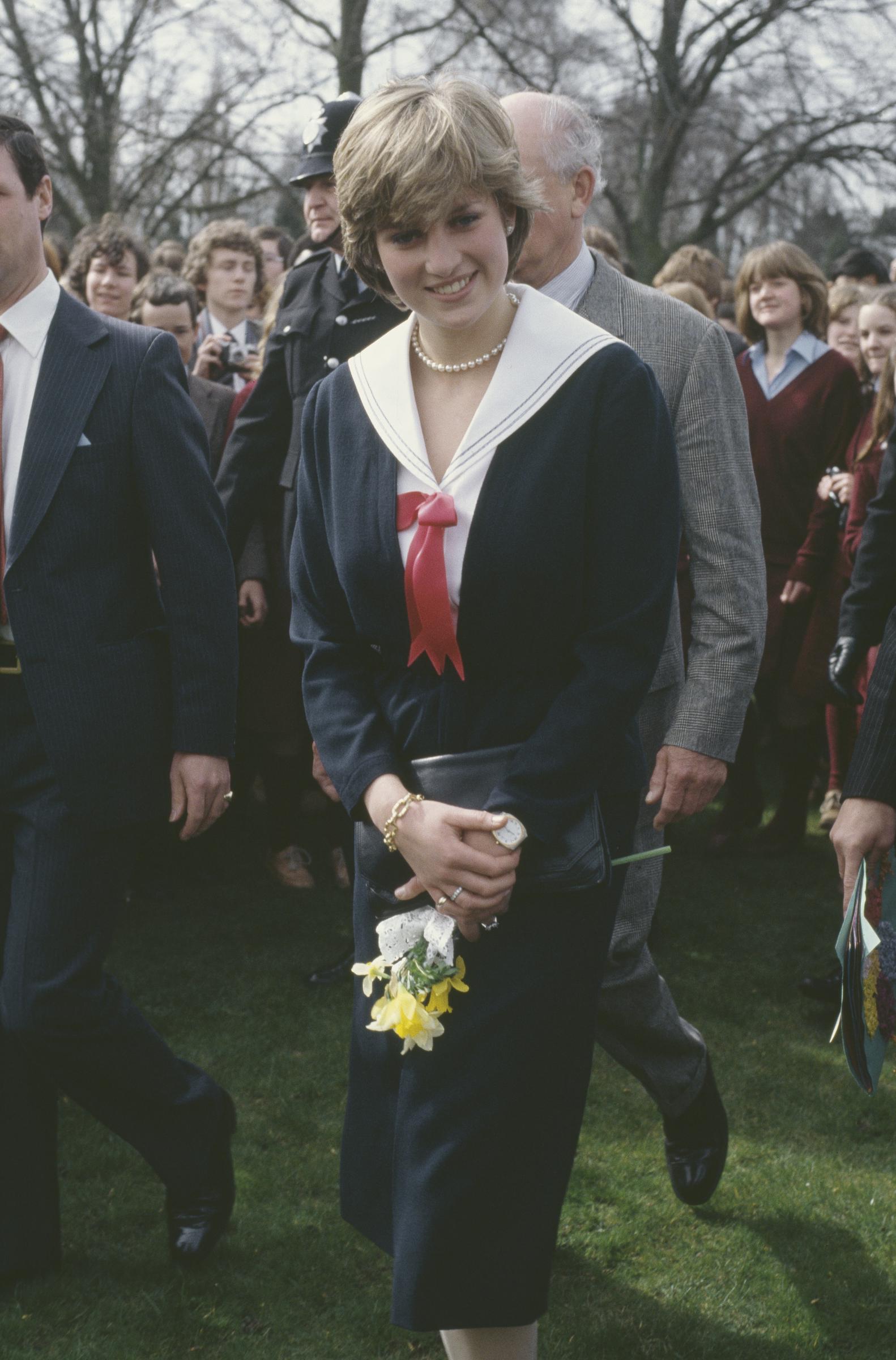 Then Lady Diana Spencer visiting Cheltenham shortly after her engagement in March 1981 | Source: Getty Images