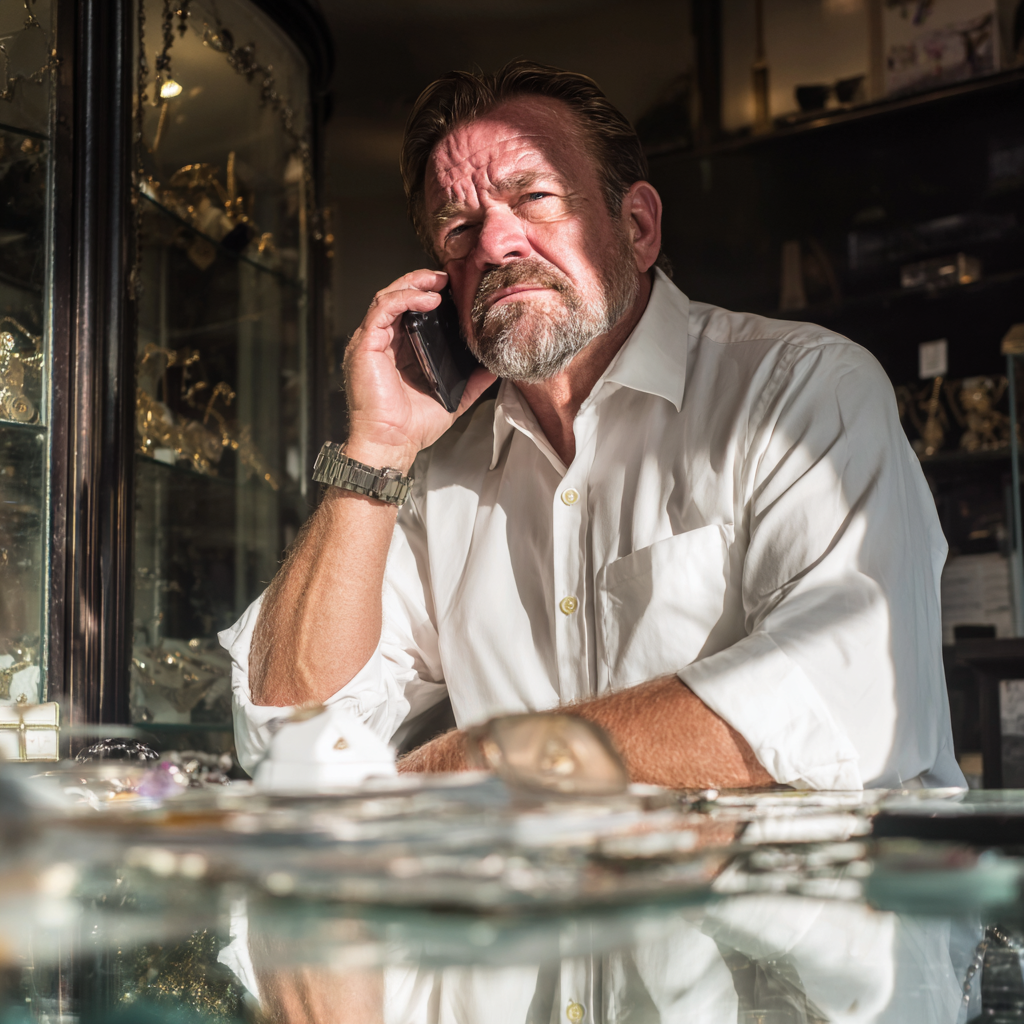 A man talking on a phone | Source: Midjourney
