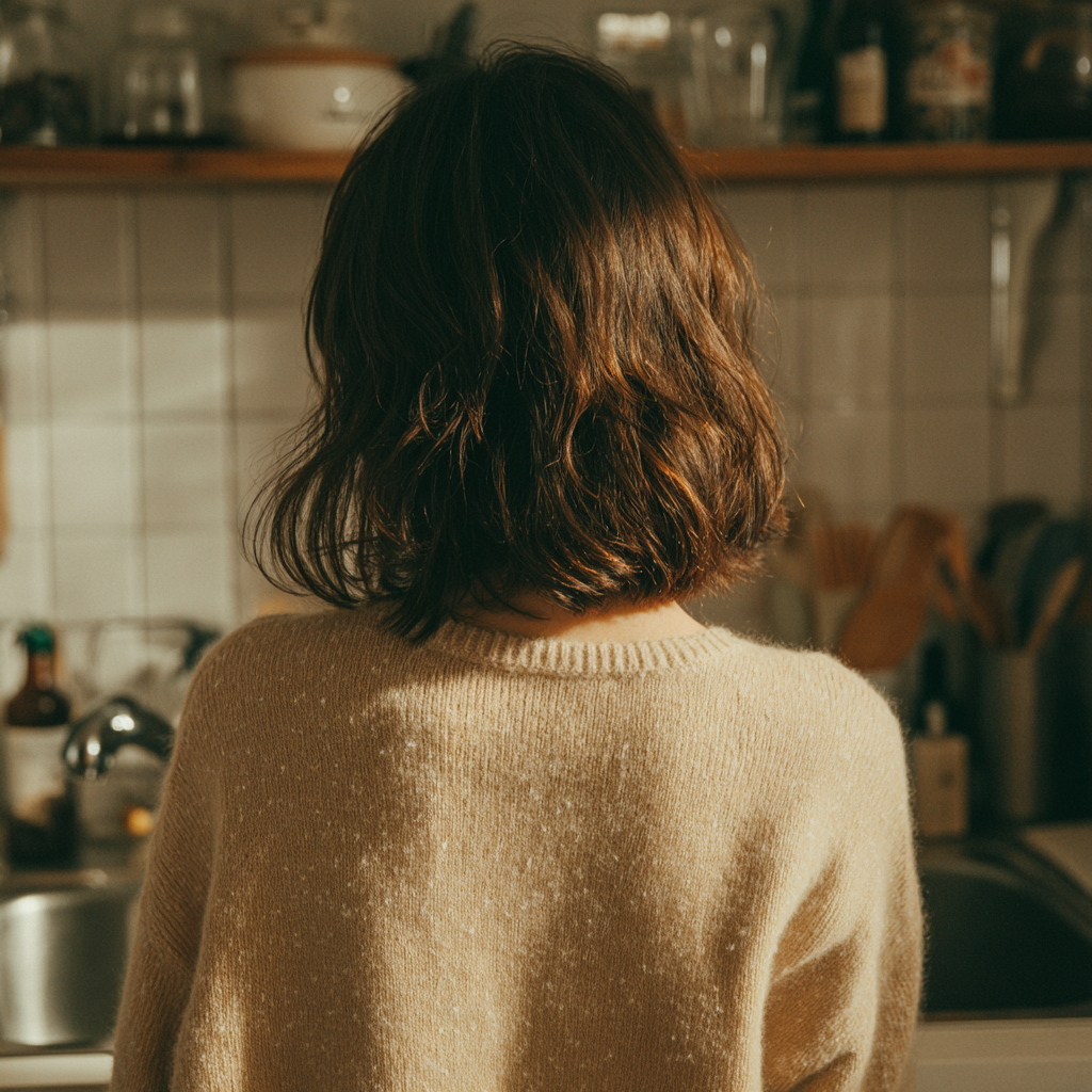 A woman standing at a sink | Source: Midjourney