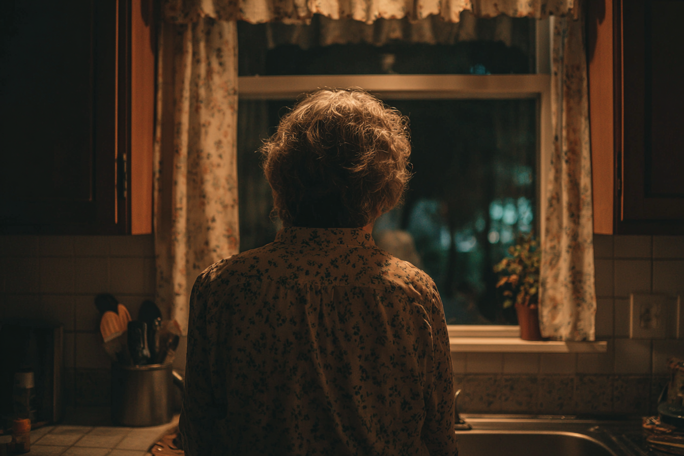 A woman standing near a kitchen window | Source: Midjourney