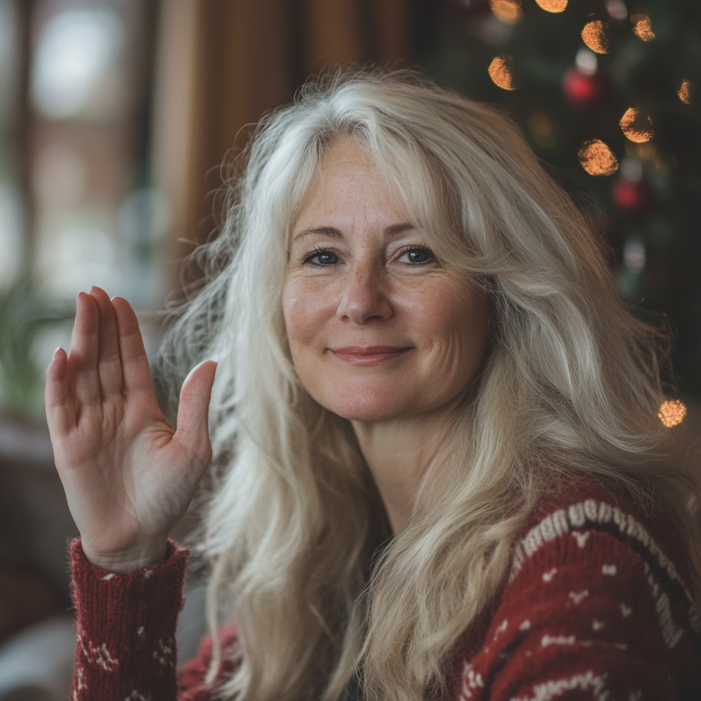 A woman waving her hand off dismissively | Source: Midjourney