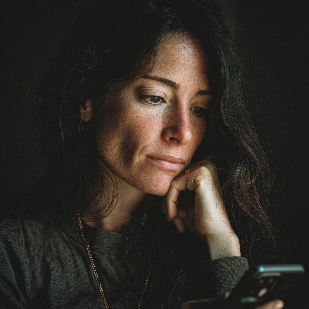 A woman using her cellphone | Source: Midjourney
