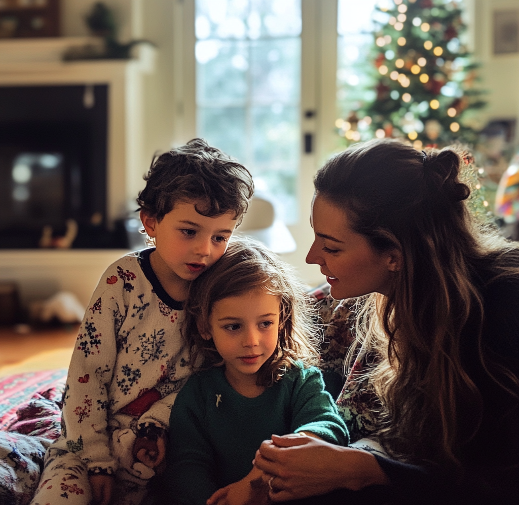 Mother talking to her children | Source: Midjourney