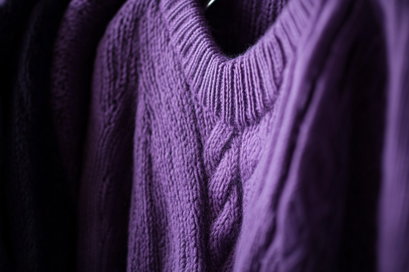 A close-up shot of a purple sweater | Source: Midjourney