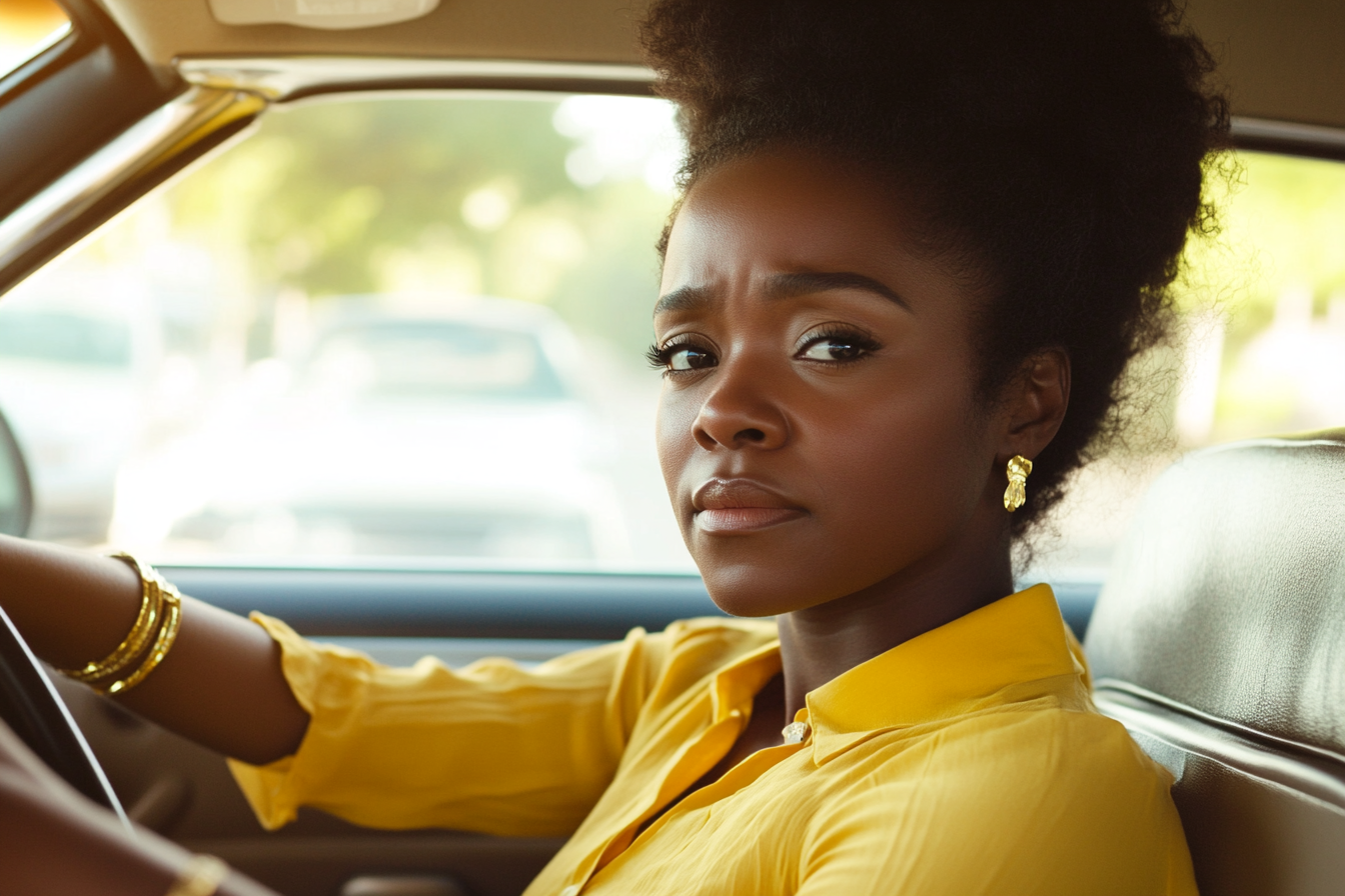 A woman inside a car | Source: Midjourney