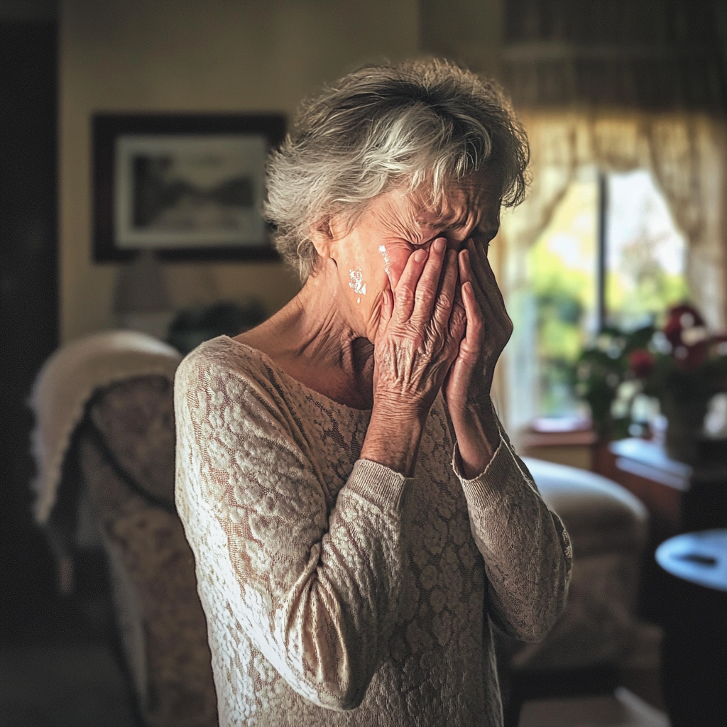 An upset older woman | Source: Midjourney