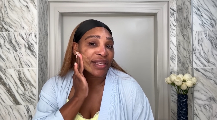 Serena Williams doing her beauty routine from a video dated April 24, 2024. | Source: YouTube/Vogue