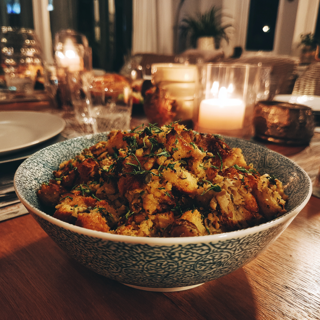 A bowl of stuffing | Source: Midjourney