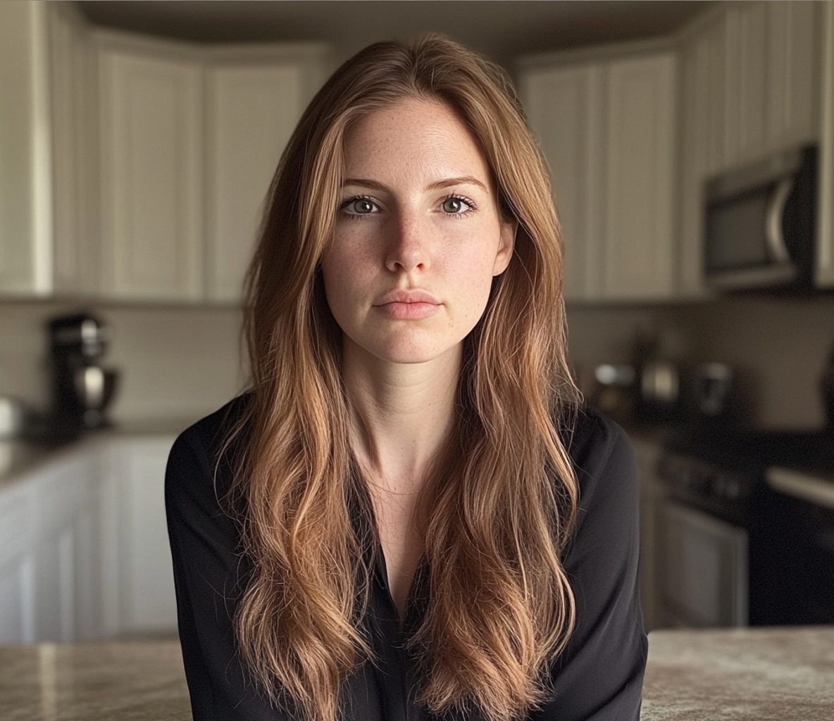 A pensive woman standing in a kitchen | Source: Midjourney