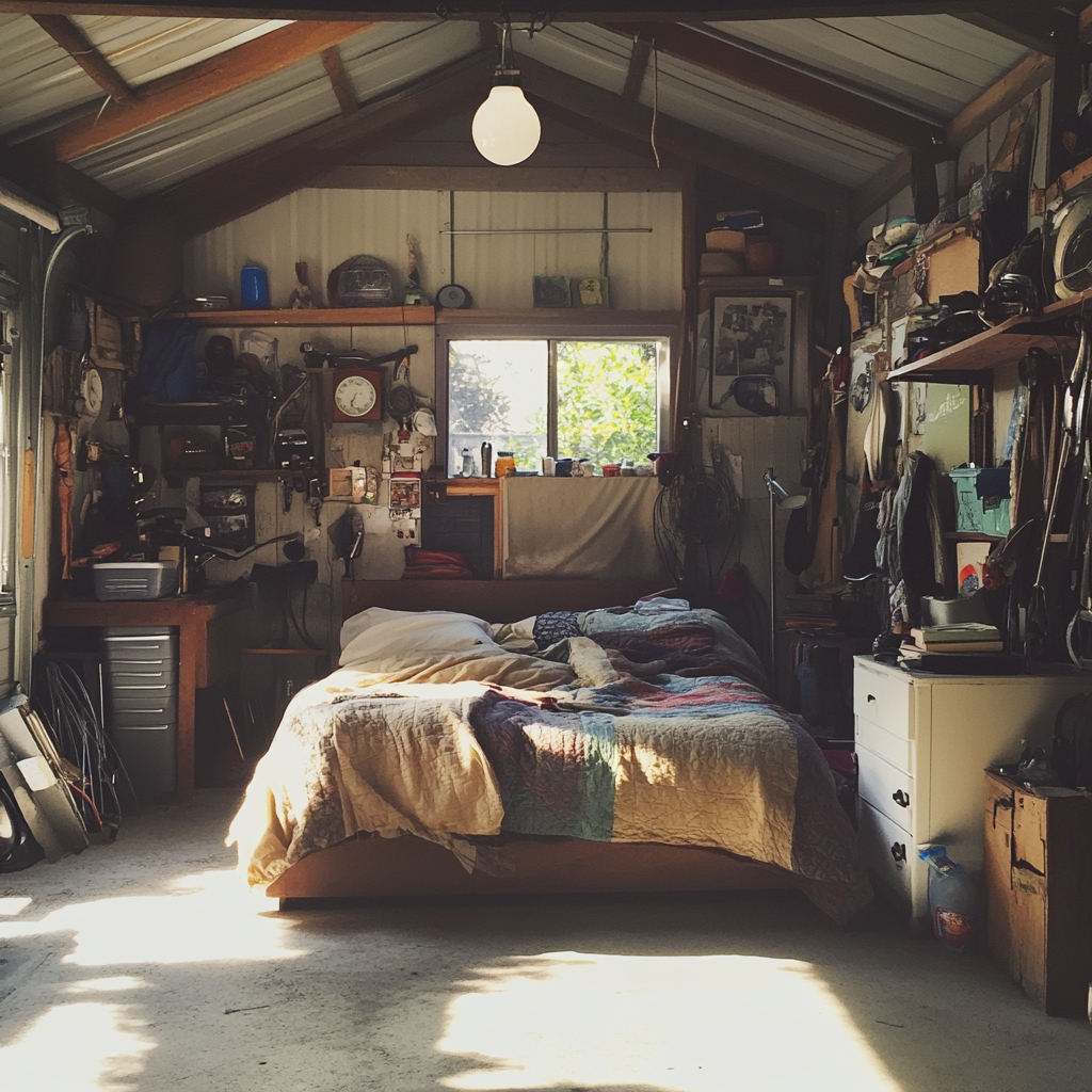 Un garage transformé en chambre | Source : Midjourney