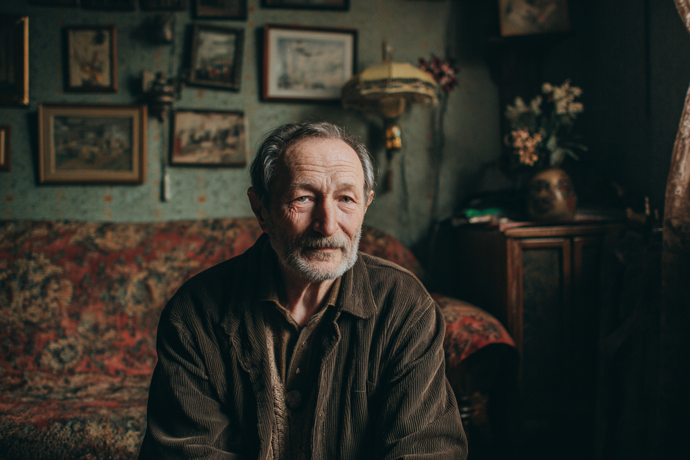 A man sitting in his house | Source: Midjourney
