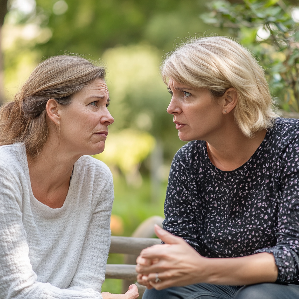 Two mothers having a conversation | Source: Midjourney