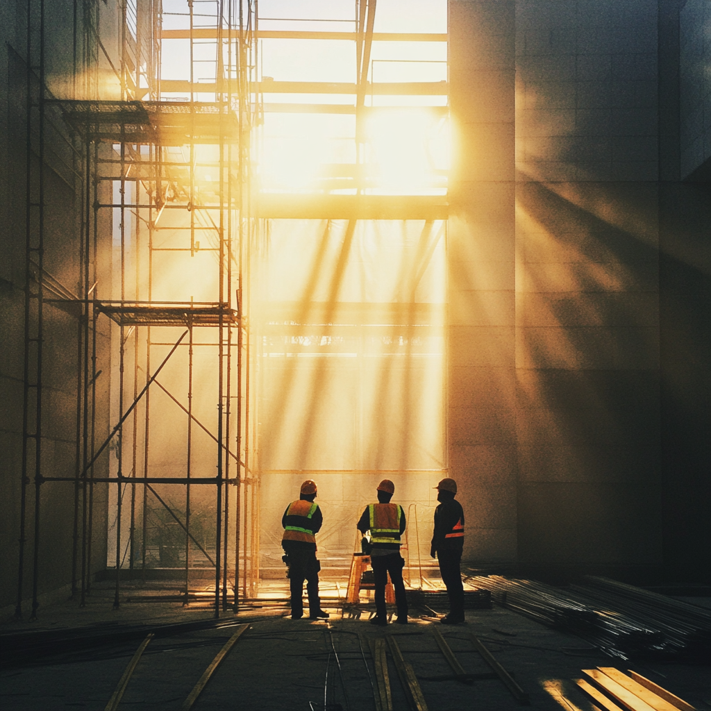 Men at a construction site | Source: Midjourney