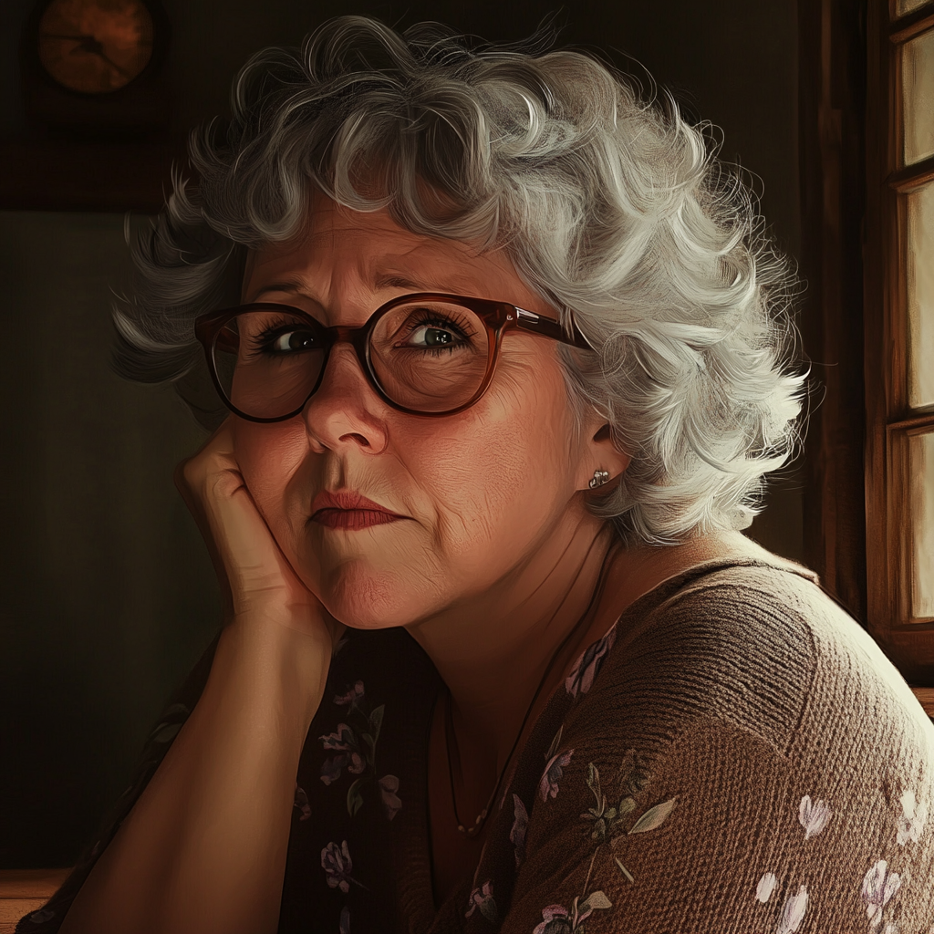 A desperate older woman lost in deep thought | Source: Midjourney