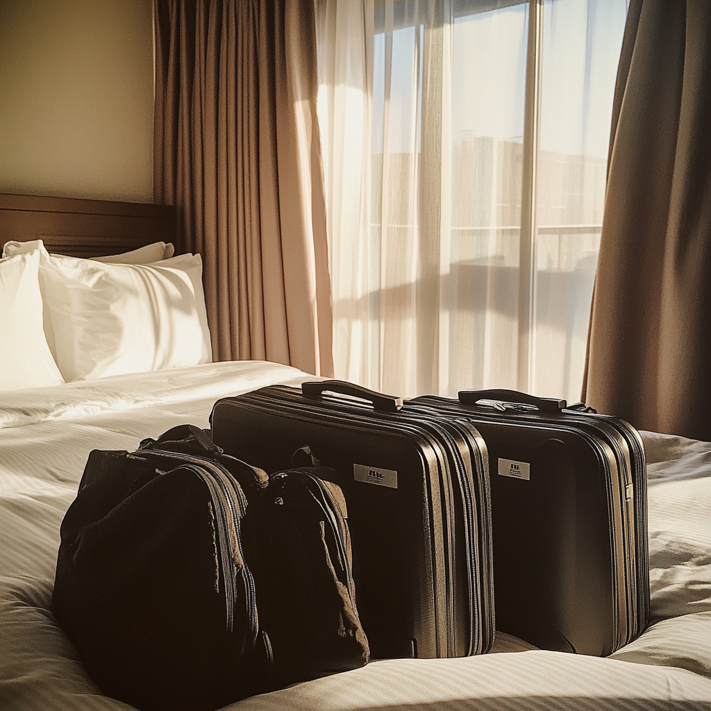 Packed suitcases on a bed | Source: Midjourney