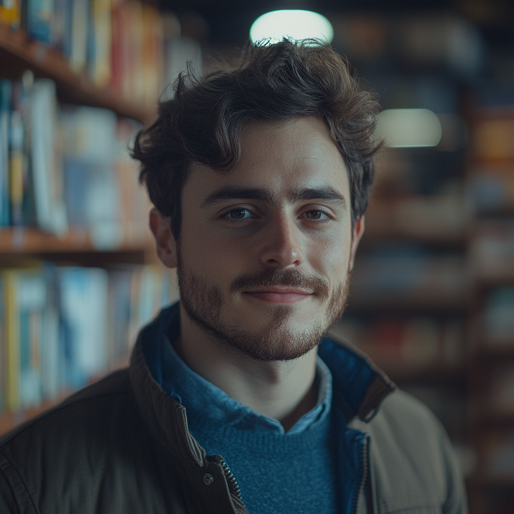 A man in a bookstore | Source: Midjourney