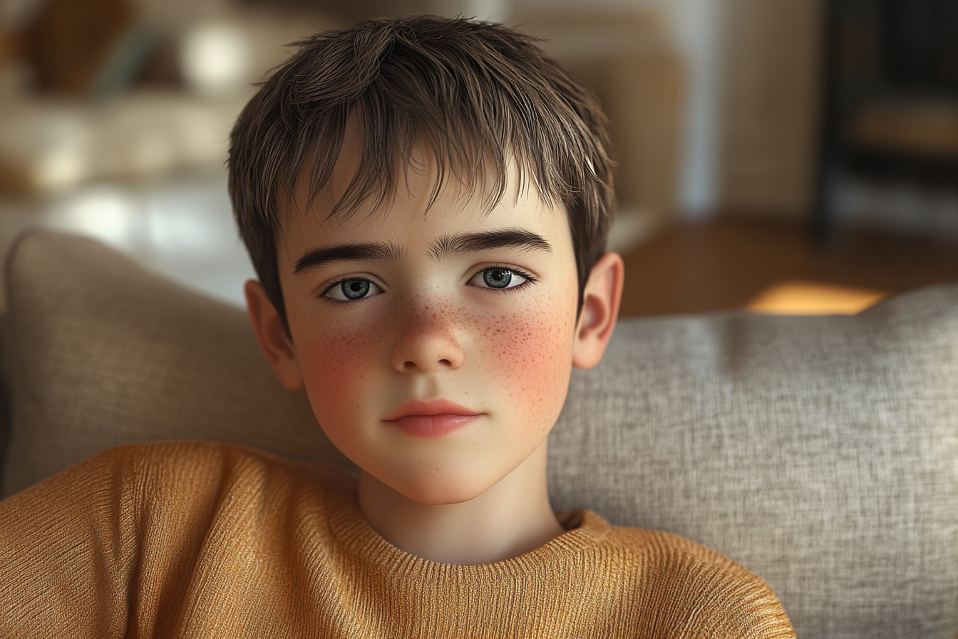 A boy looking straight ahead | Source: Midjourney
