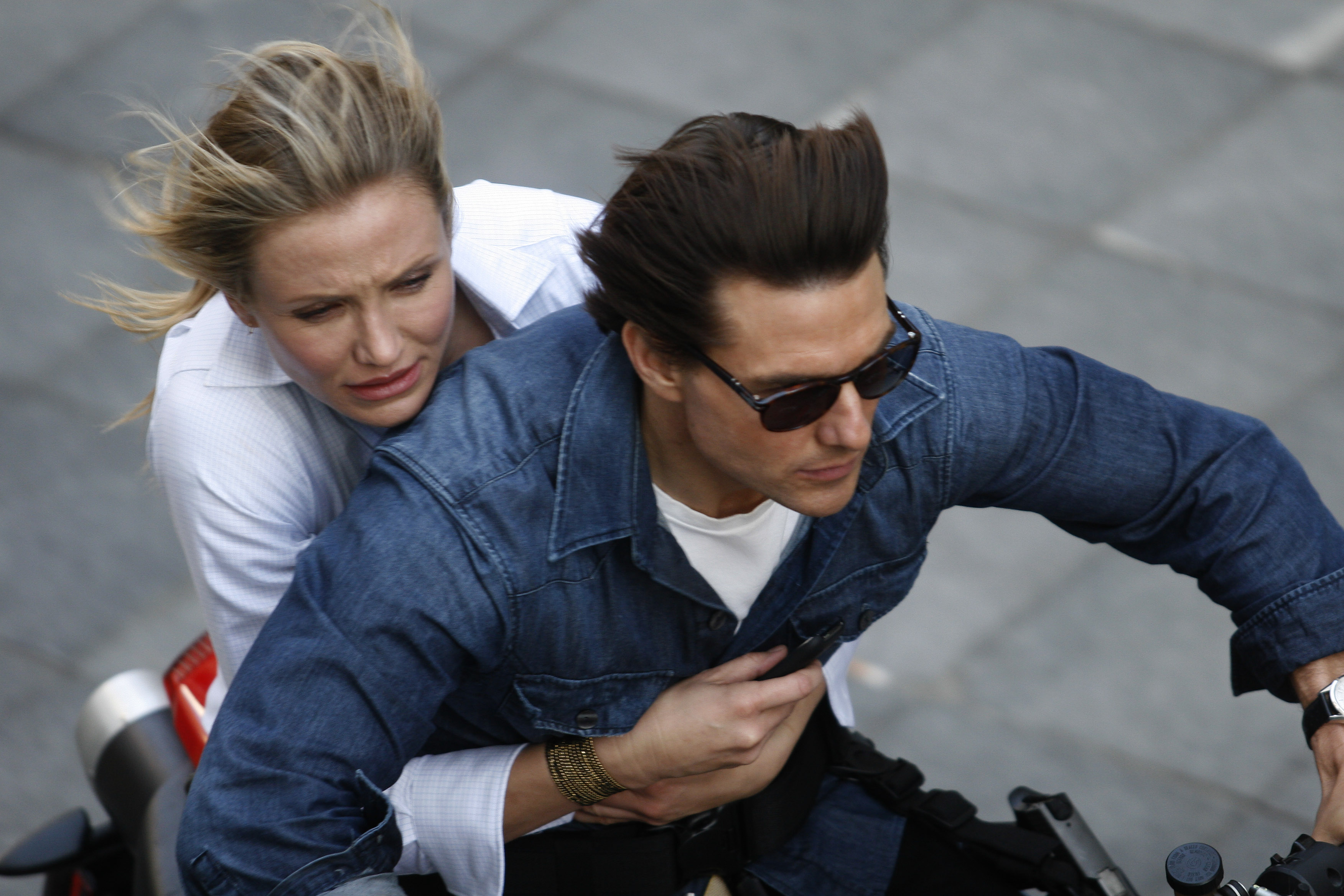 Tom Cruise and Cameron Diaz seen during the shooting of the film 'Knight and Day' on December 9, 2009 in Seville, Spain. | Source: Getty Images