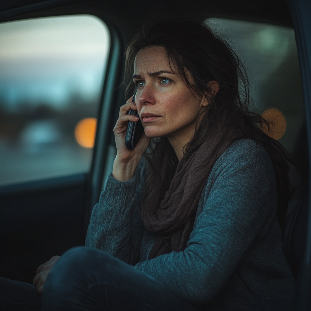 Emotional woman on phone | Source: Midjourney