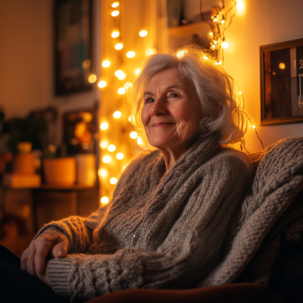 An elderly woman in her chair | Source: Midjourney