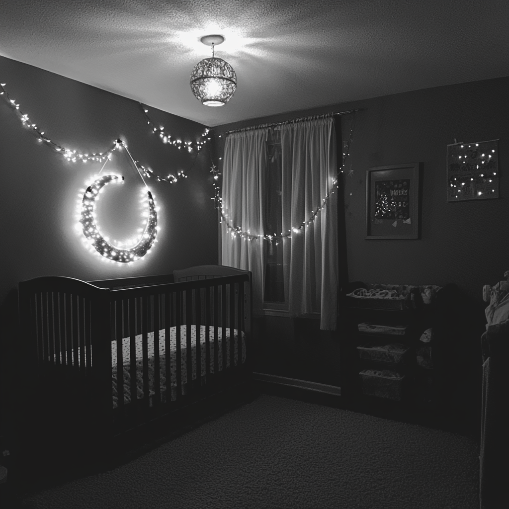 A grayscale view of a nursery | Source: Midjourney