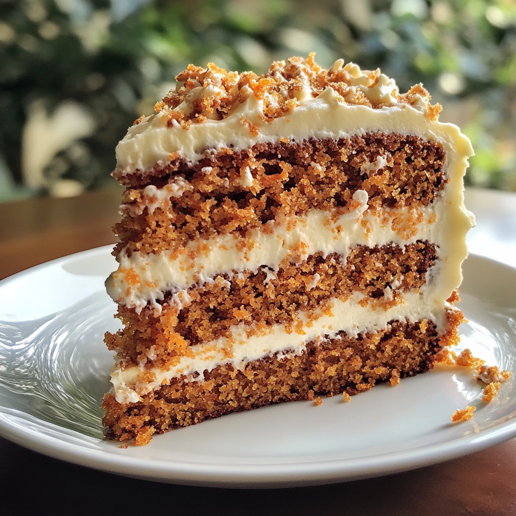 A slice of carrot cake | Source: Midjourney