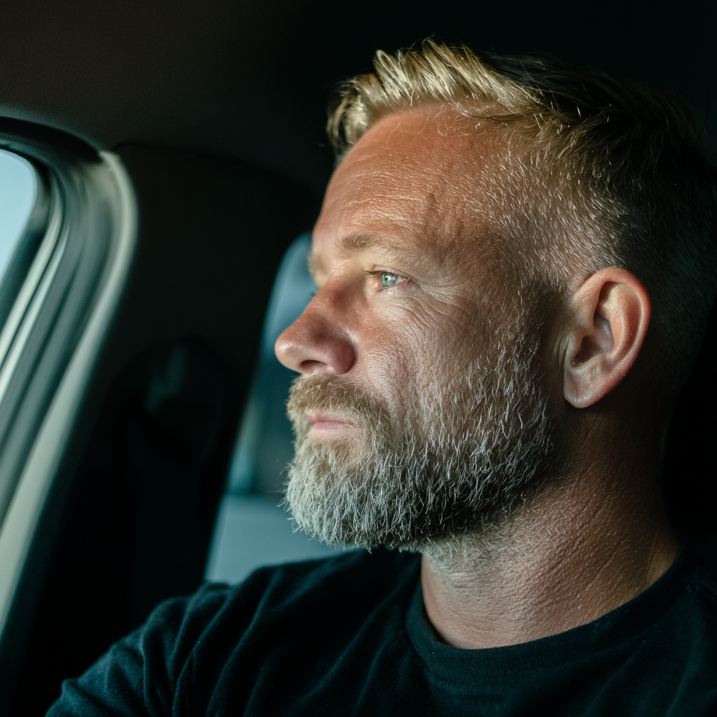 A pensive man driving a car | Source: Midjourney