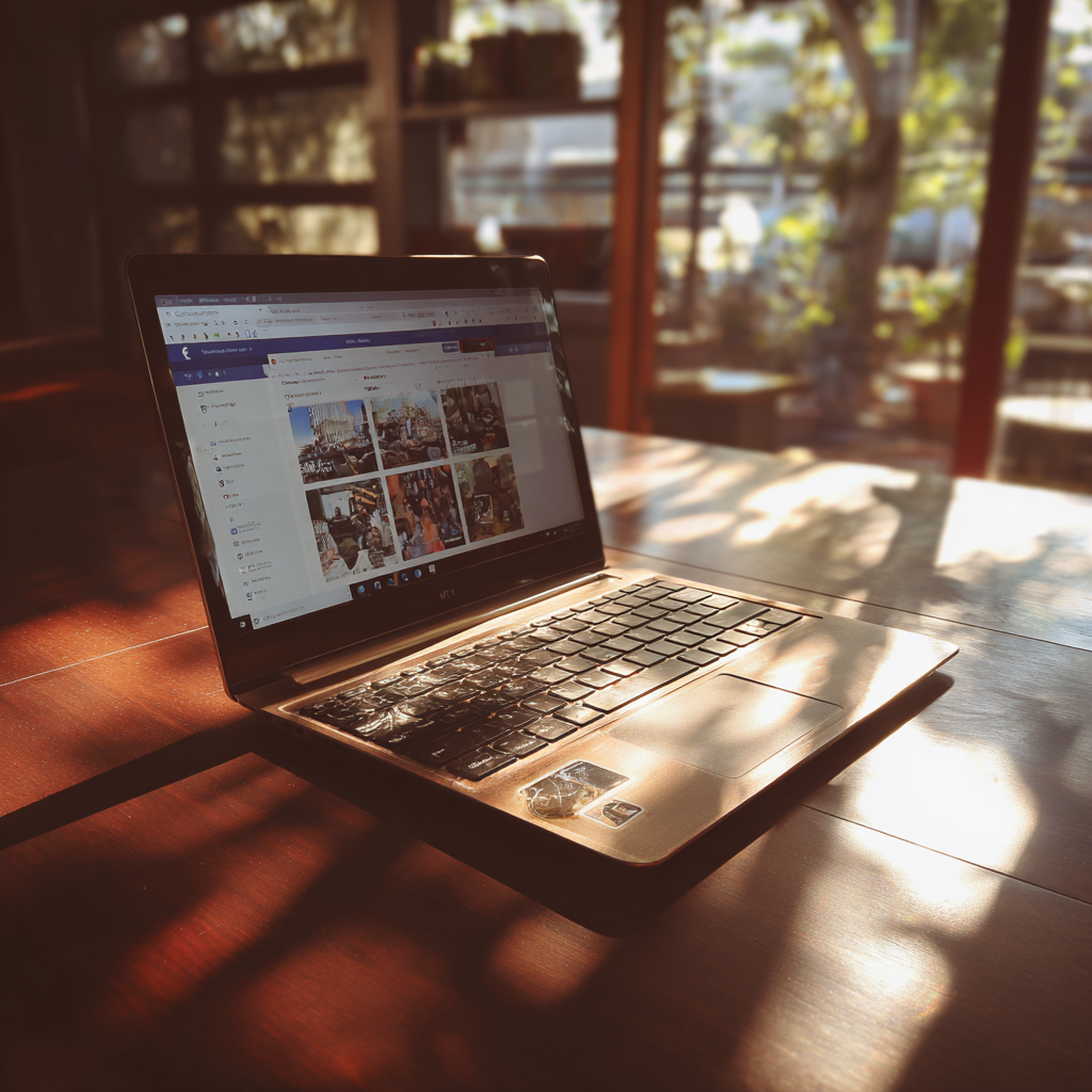 A laptop opened to Facebook | Source: Midjourney