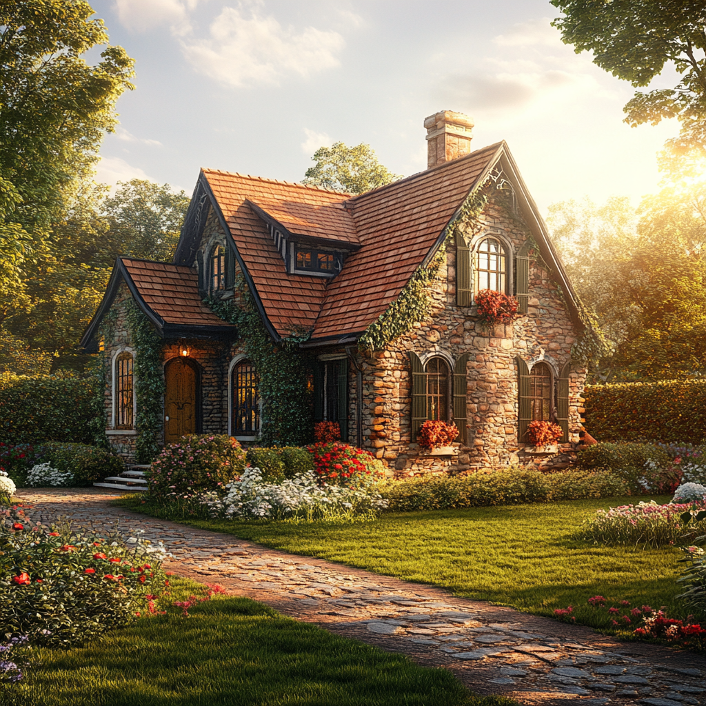 A picturesque house with a beautiful garden | Source: Midjourney