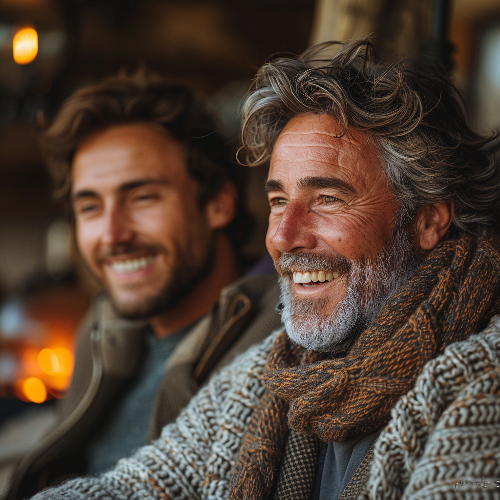 Dois homens sorrindo | Fonte: Midjourney