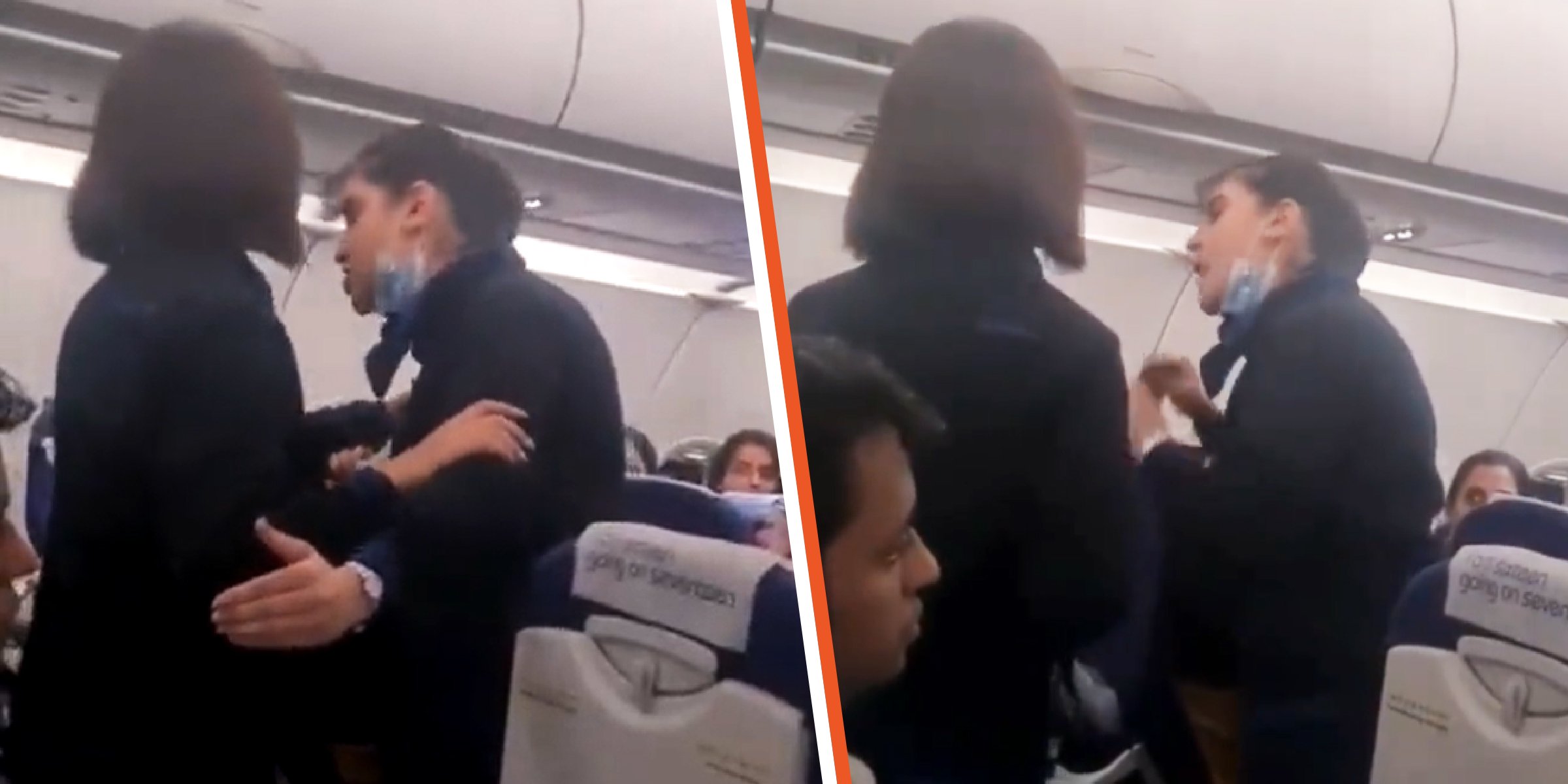 An IndiGo airline flight attendant alongside her crew member | Source: Twitter.com/shukla_tarun