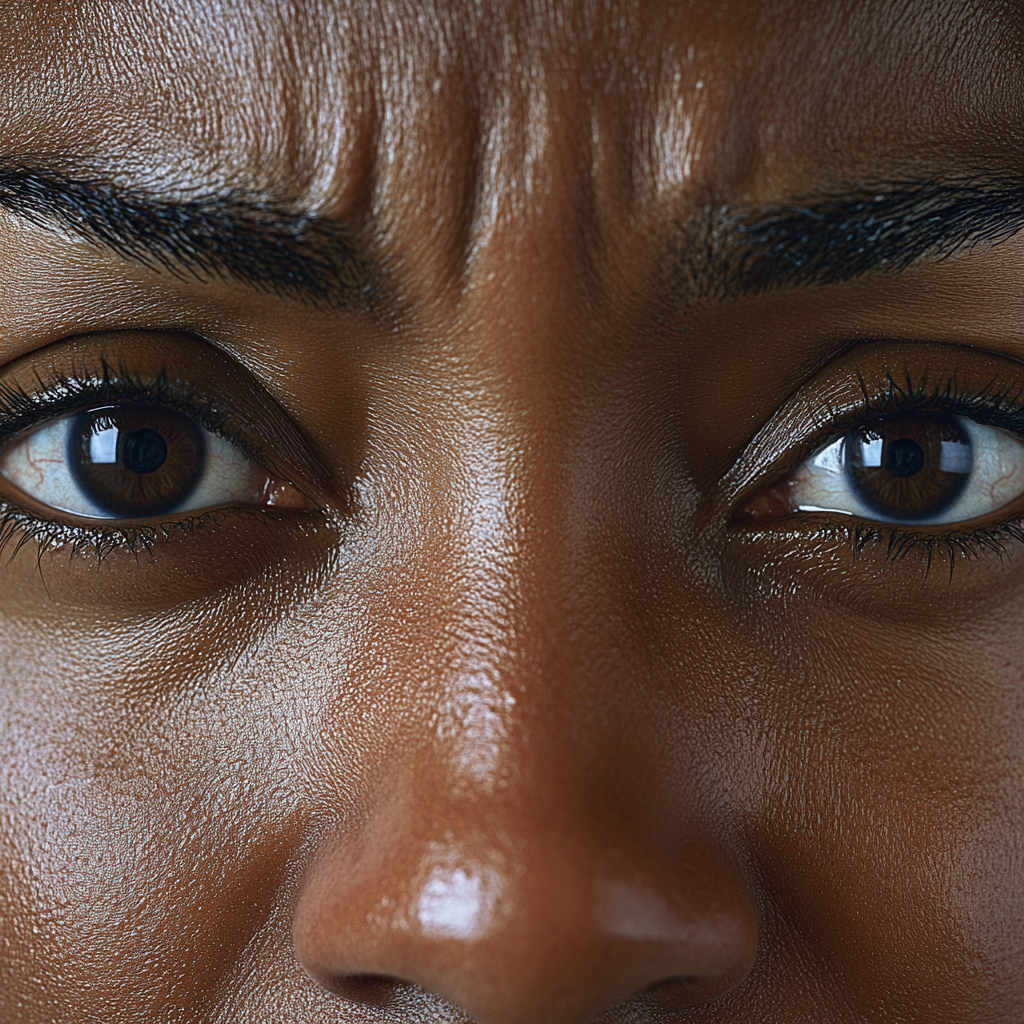 A close-up shot of a woman's face | Source: Midjourney