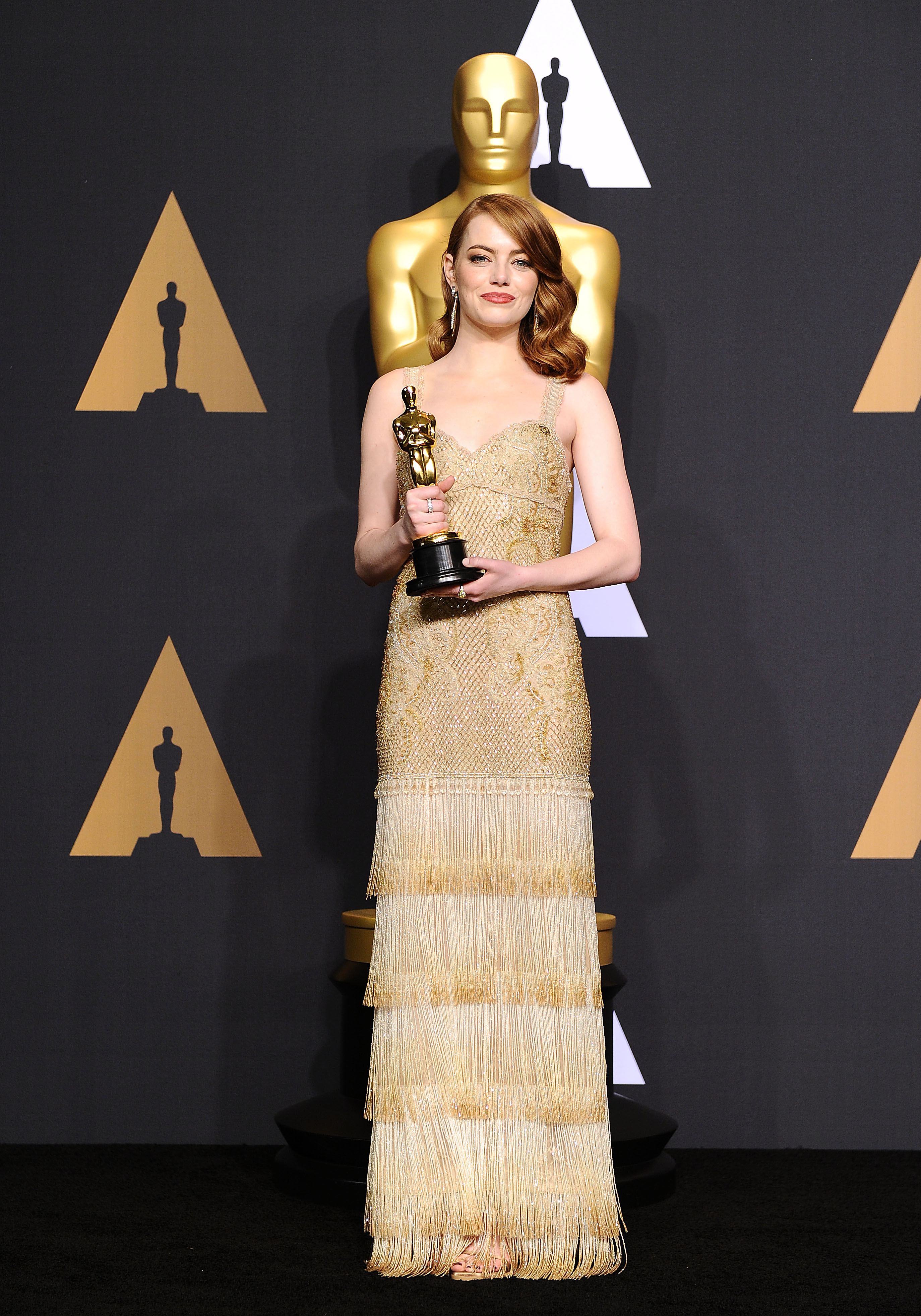 Emma Stone poses in the press room at the 89th annual Academy Awards at Hollywood & Highland Center on February 26, 2017 in Hollywood, California. | Source: Getty Images