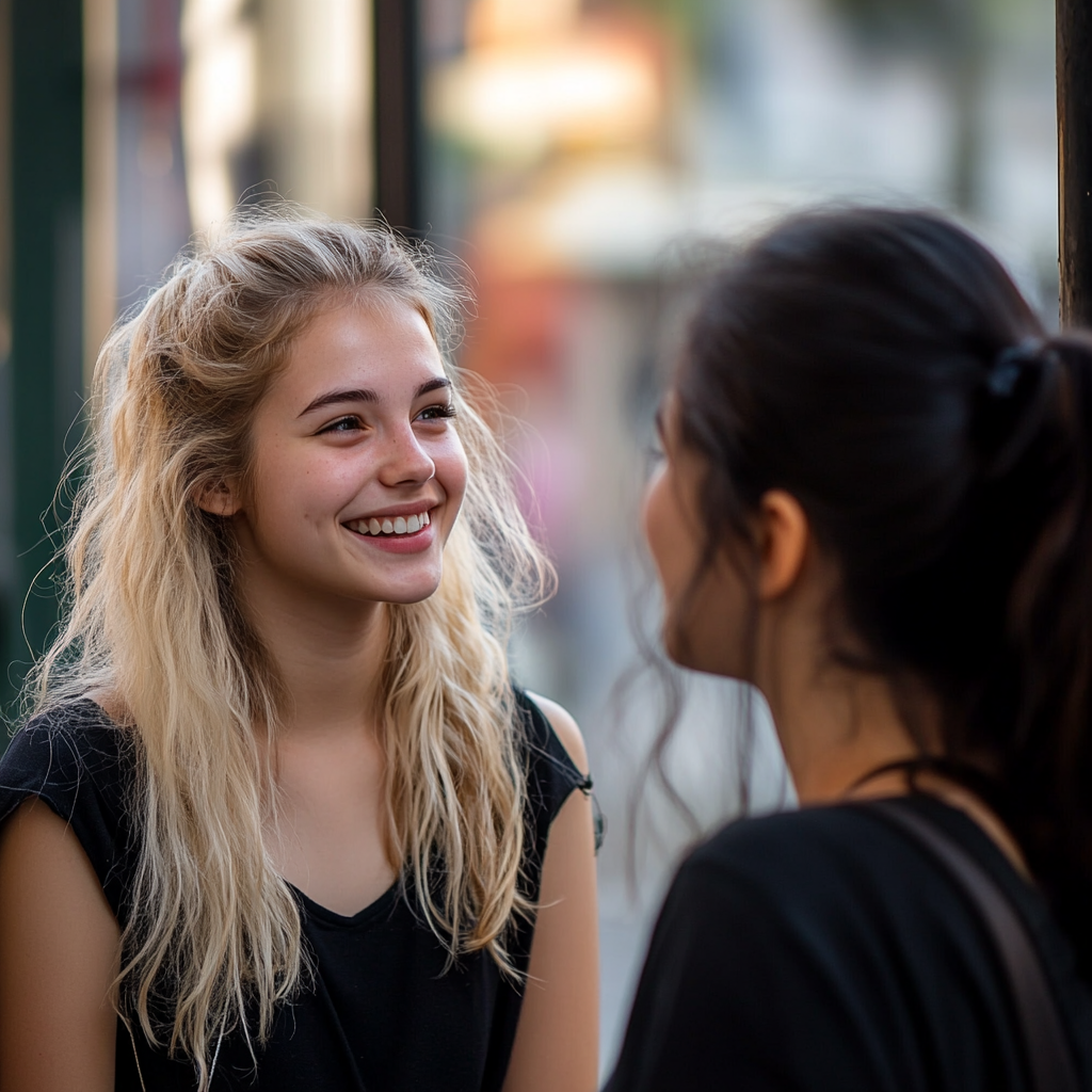 Two girls finally meeting | Source: Midjourney