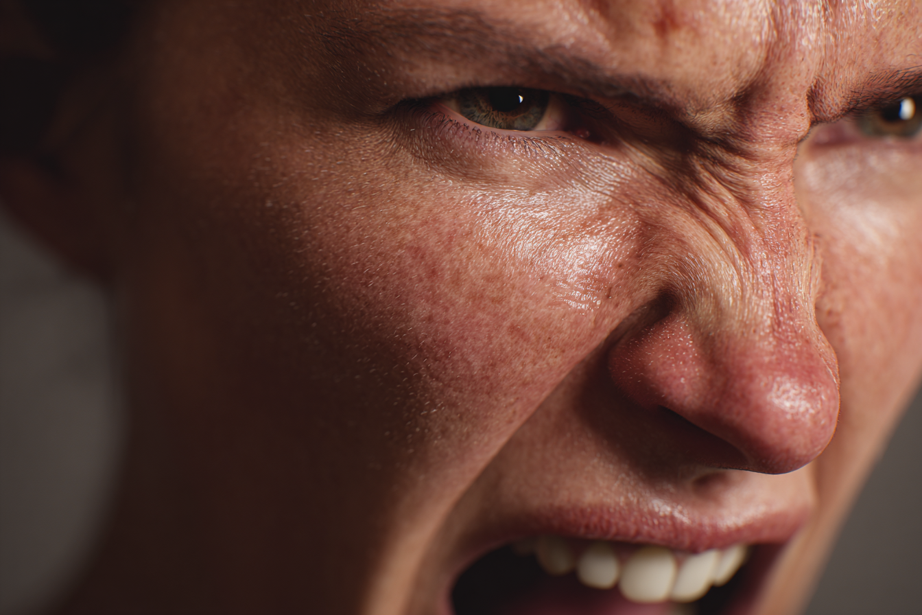 A woman screaming | Source: Midjourney