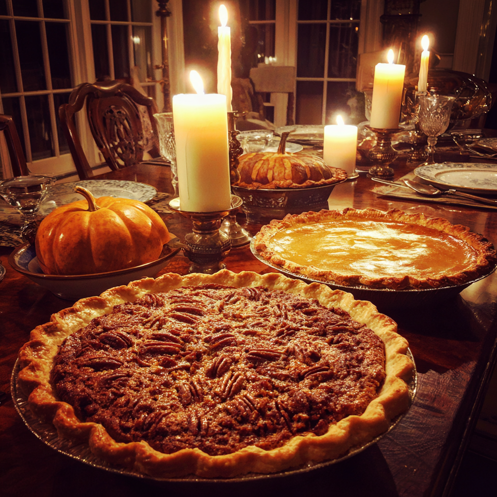 Pies on a table | Source: Midjourney