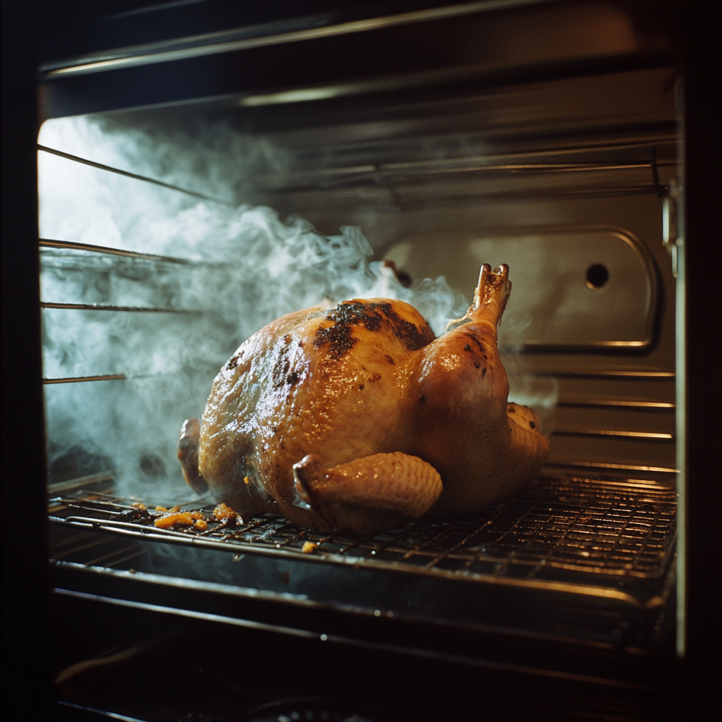 A burning turkey in an oven | Source: Midjourney