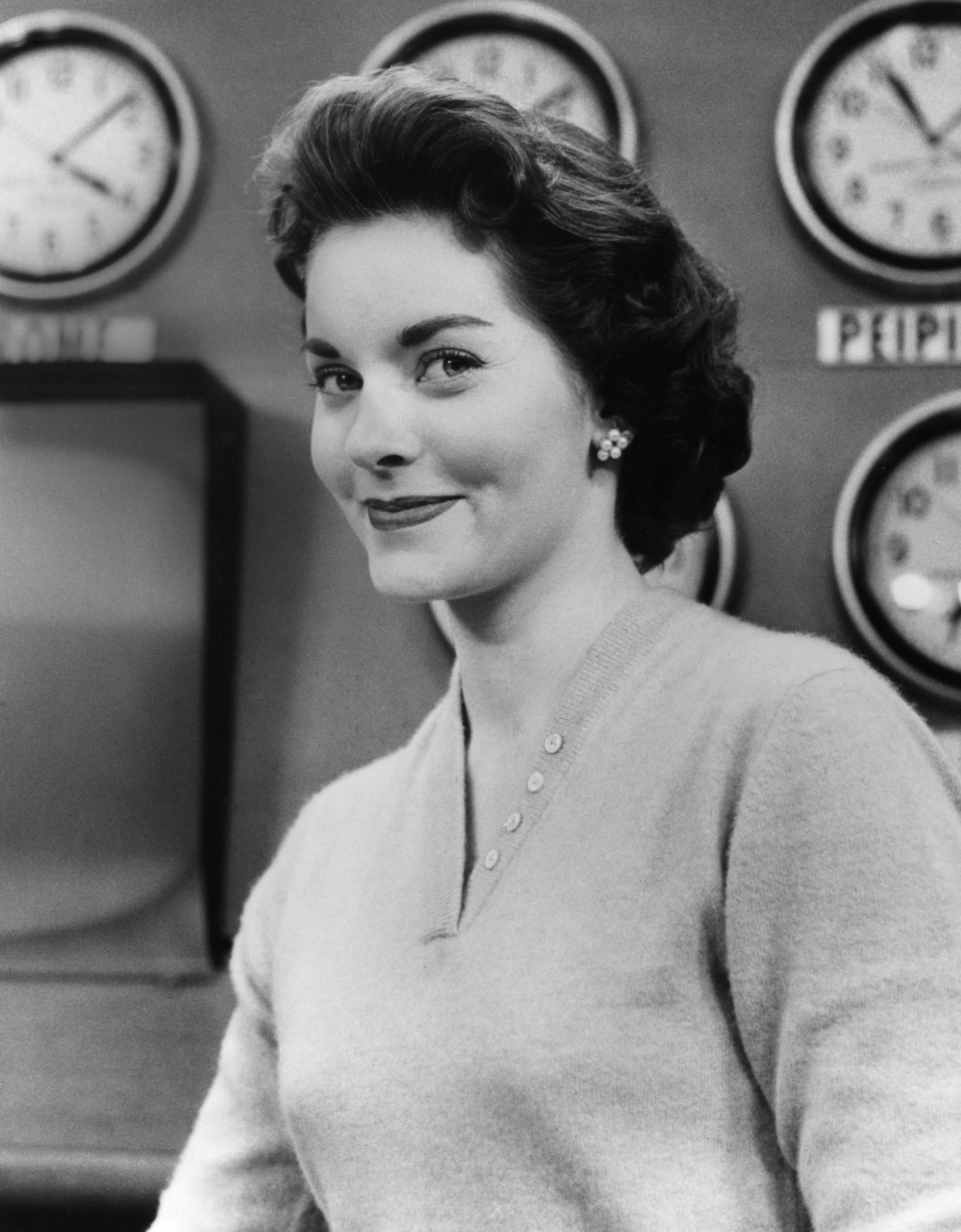 The American beauty queen turned TV commentator on "The Today Show" circa 1956. | Source: Getty Images