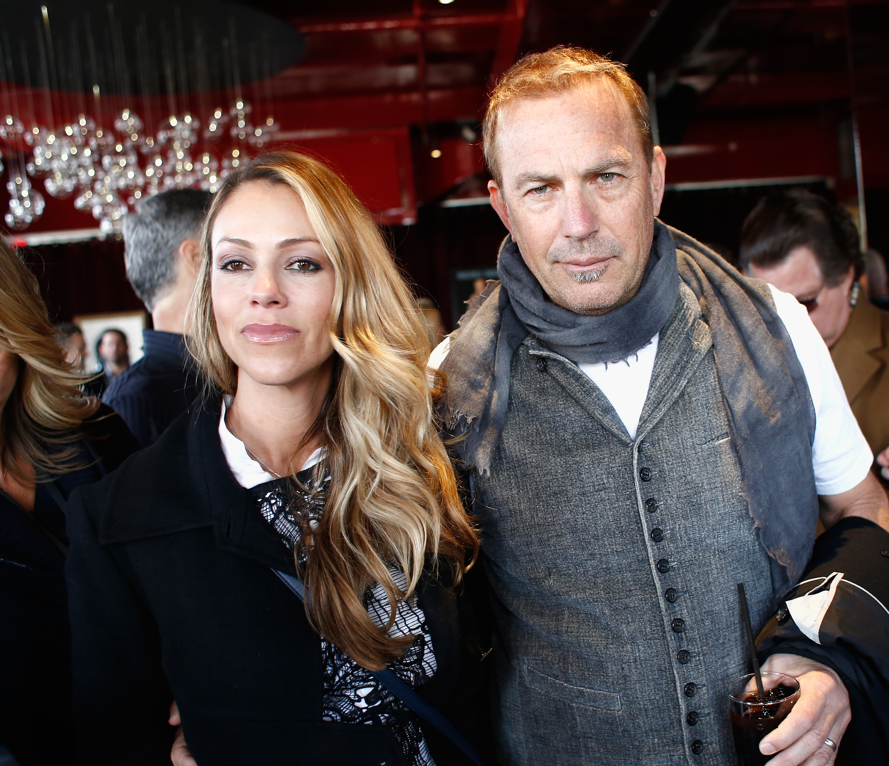 Christine Baumgartner and Kevin Costner attend the 2014 Leigh Steinberg Super Bowl Party at 230 Fifth Avenue on February 1, 2014 in New York City. | Source: Getty Images