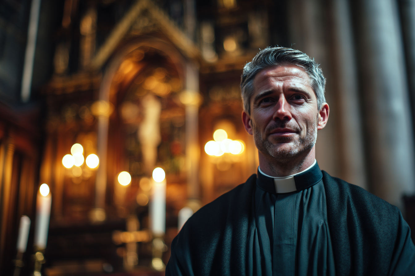 A priest standing at the altar | Source: Midjourney