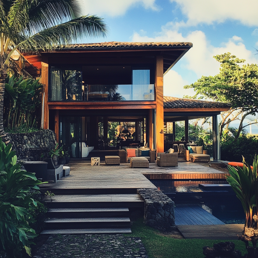 The exterior of an Airbnb | Source: Midjourney