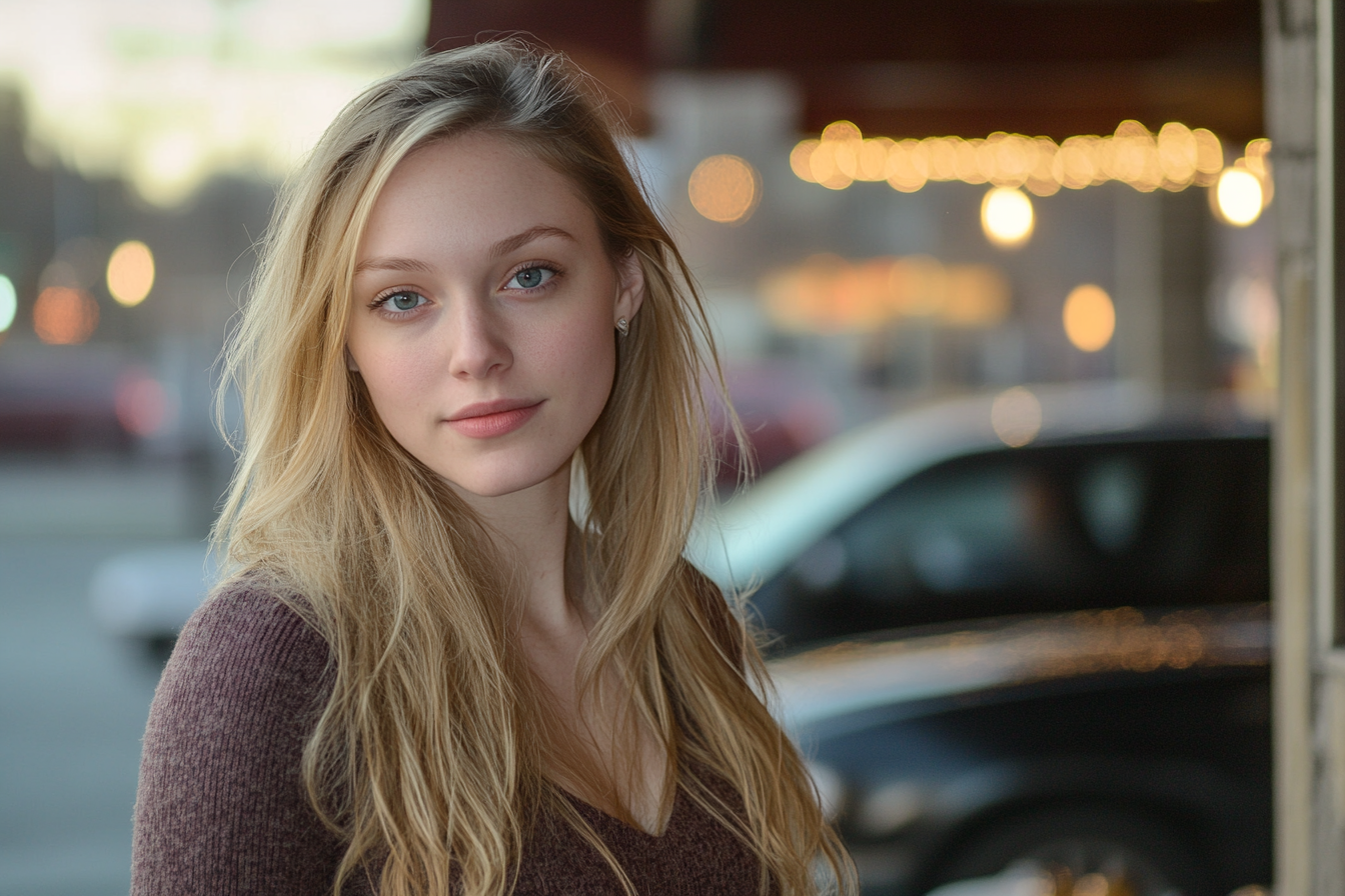 A serious woman in a parking lot | Source: Midjourney