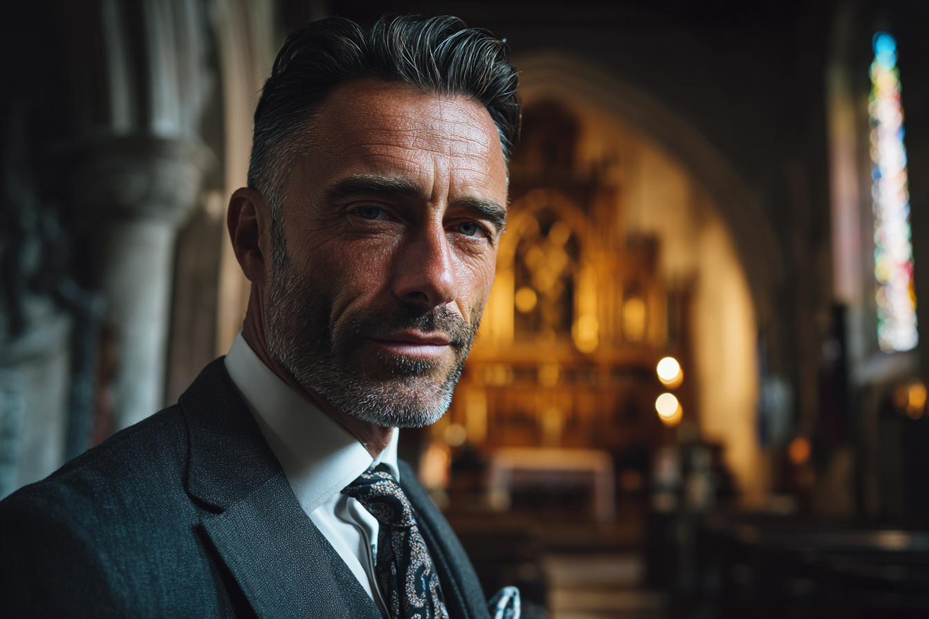 A man standing in a church | Source: Midjourney