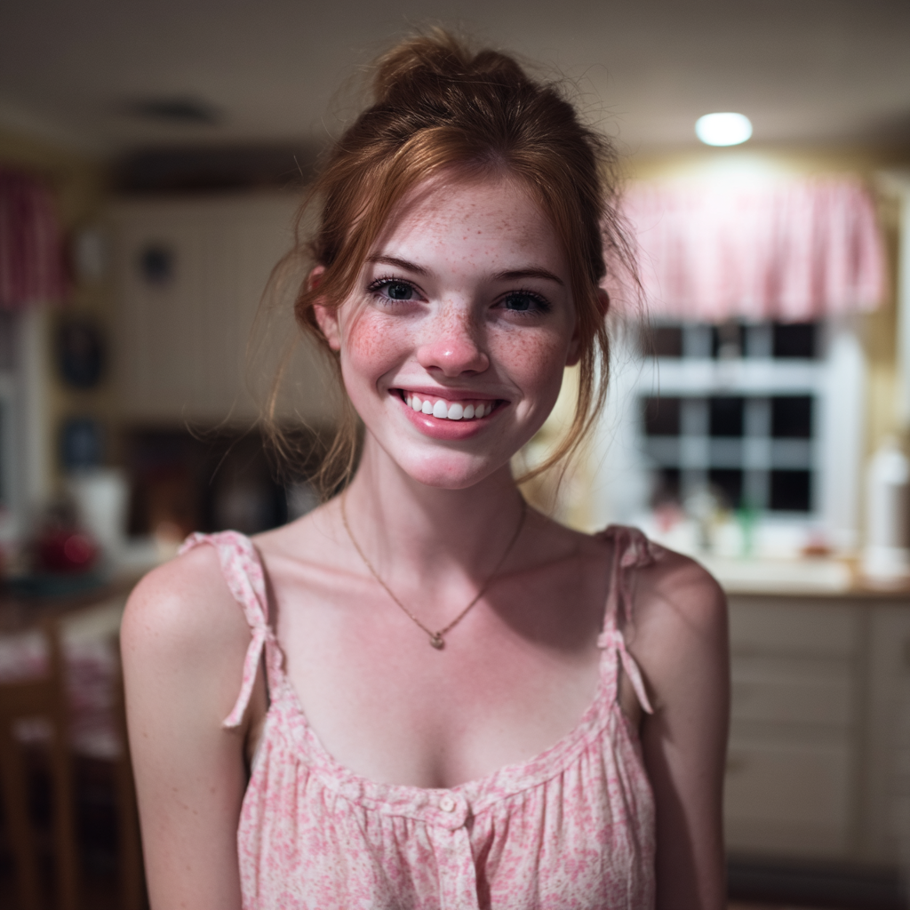 A happy young woman | Source: Midjourney